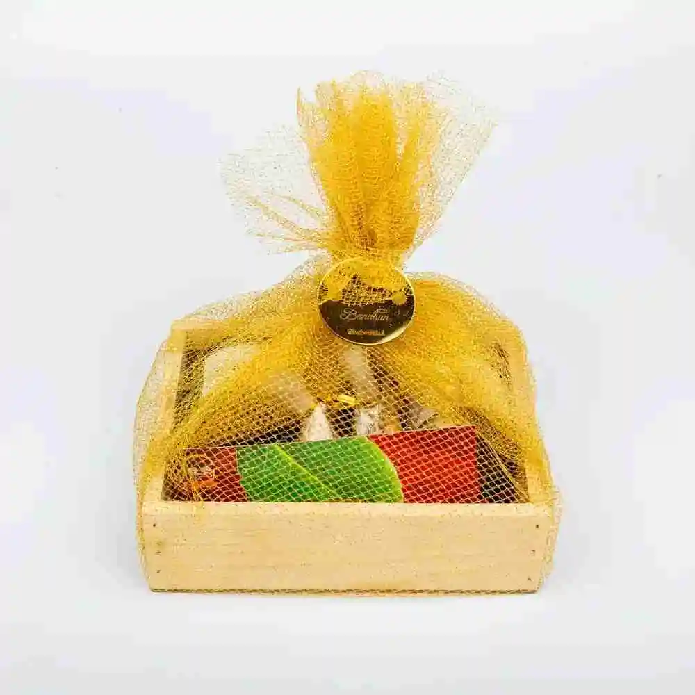 Mini Wooden Tray Rakhi Hamper